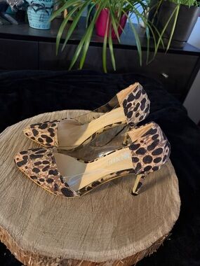 Aldo Leopard Print D'Orsay Pumps in Brown and Black